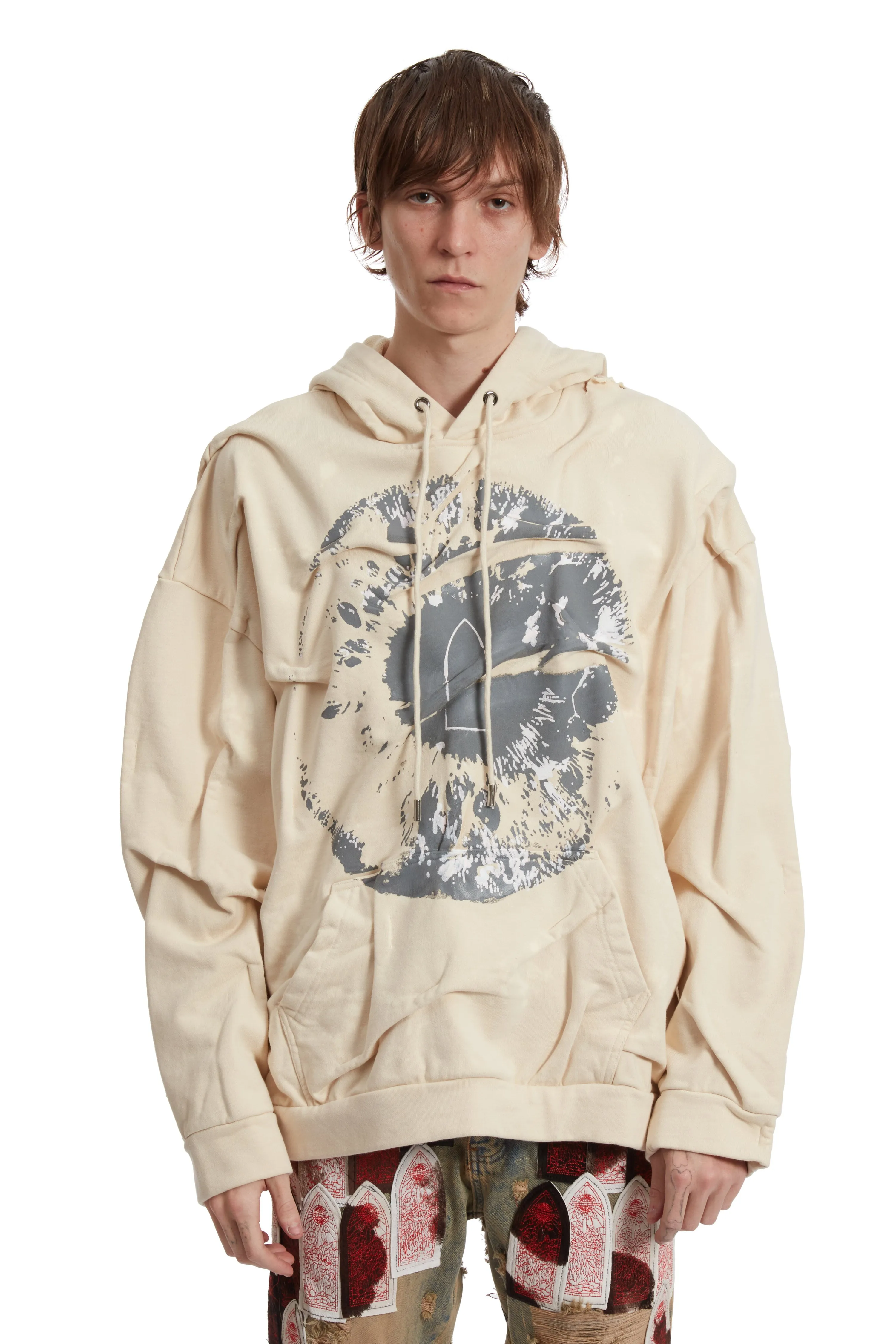 GATHERED EYE HOODED SWEATSHIRT