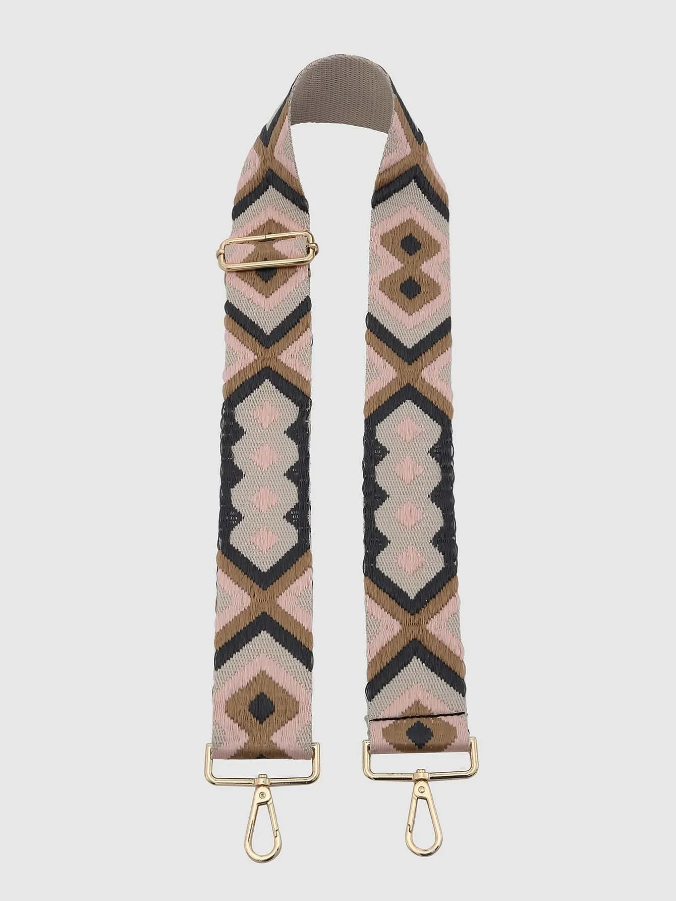 Geometric Embroidered Bag Strap