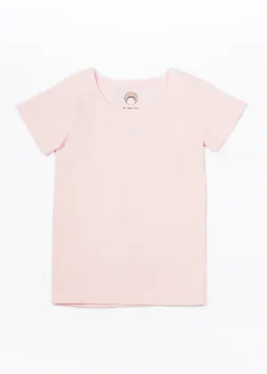 Girls Petal Pink Soft Essential Knit Organic Cotton Stretch Tee