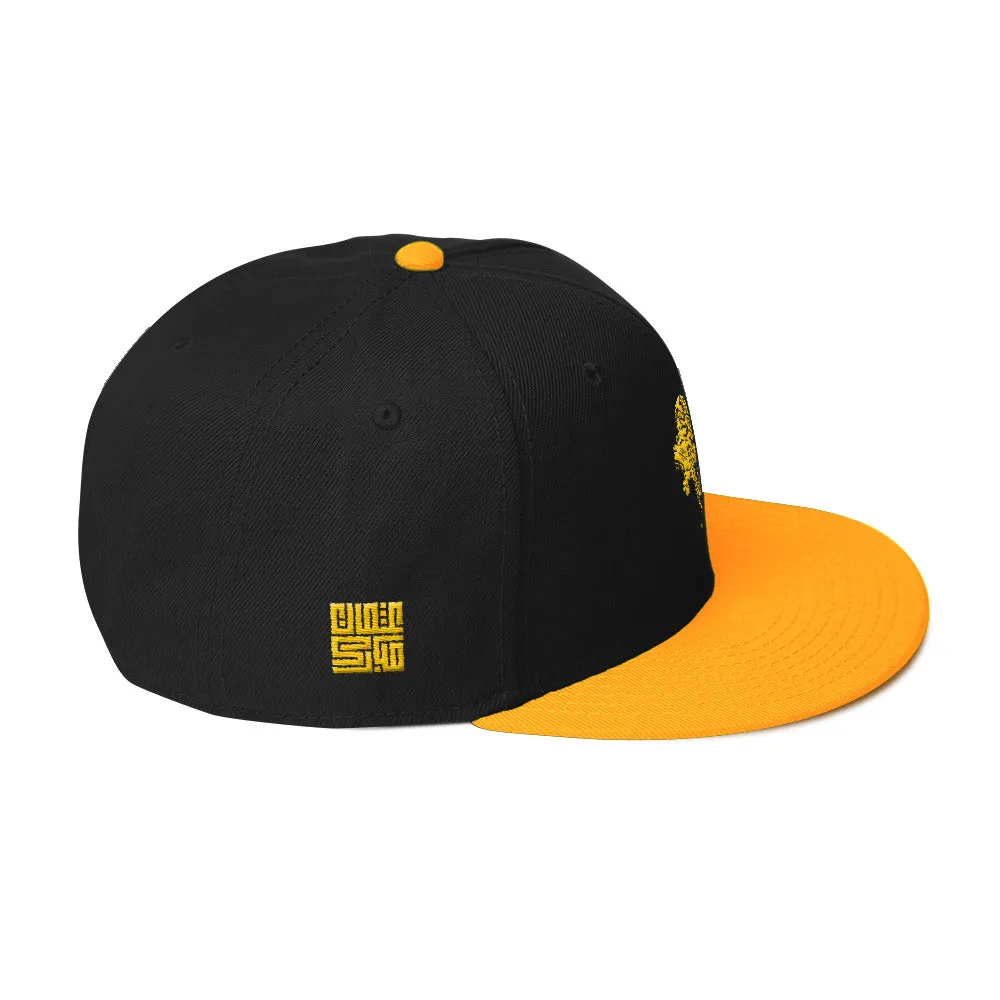 Gold Lion Snapback Hat