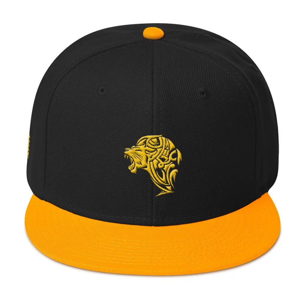 Gold Lion Snapback Hat