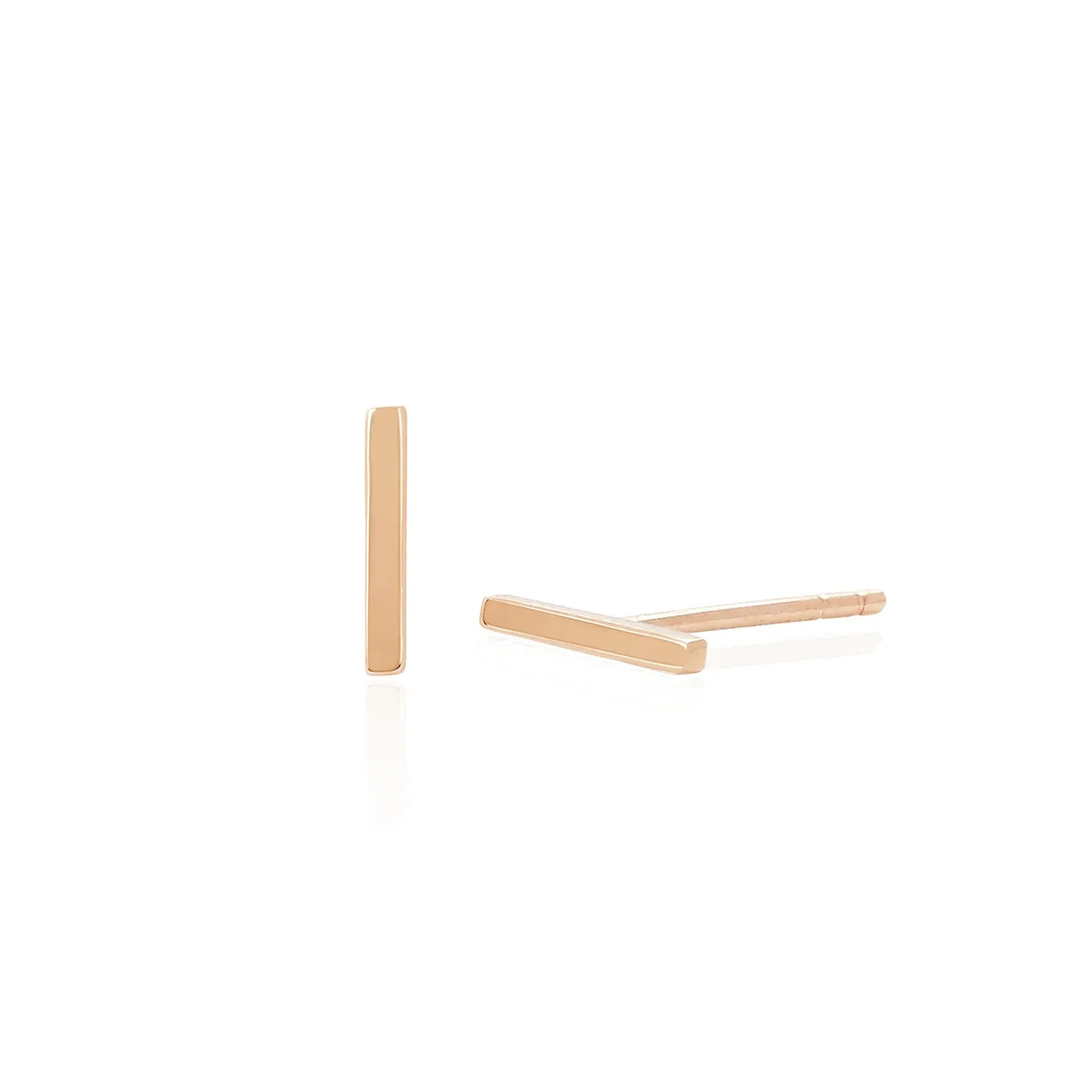 Gold Mini Bar Stud Earring