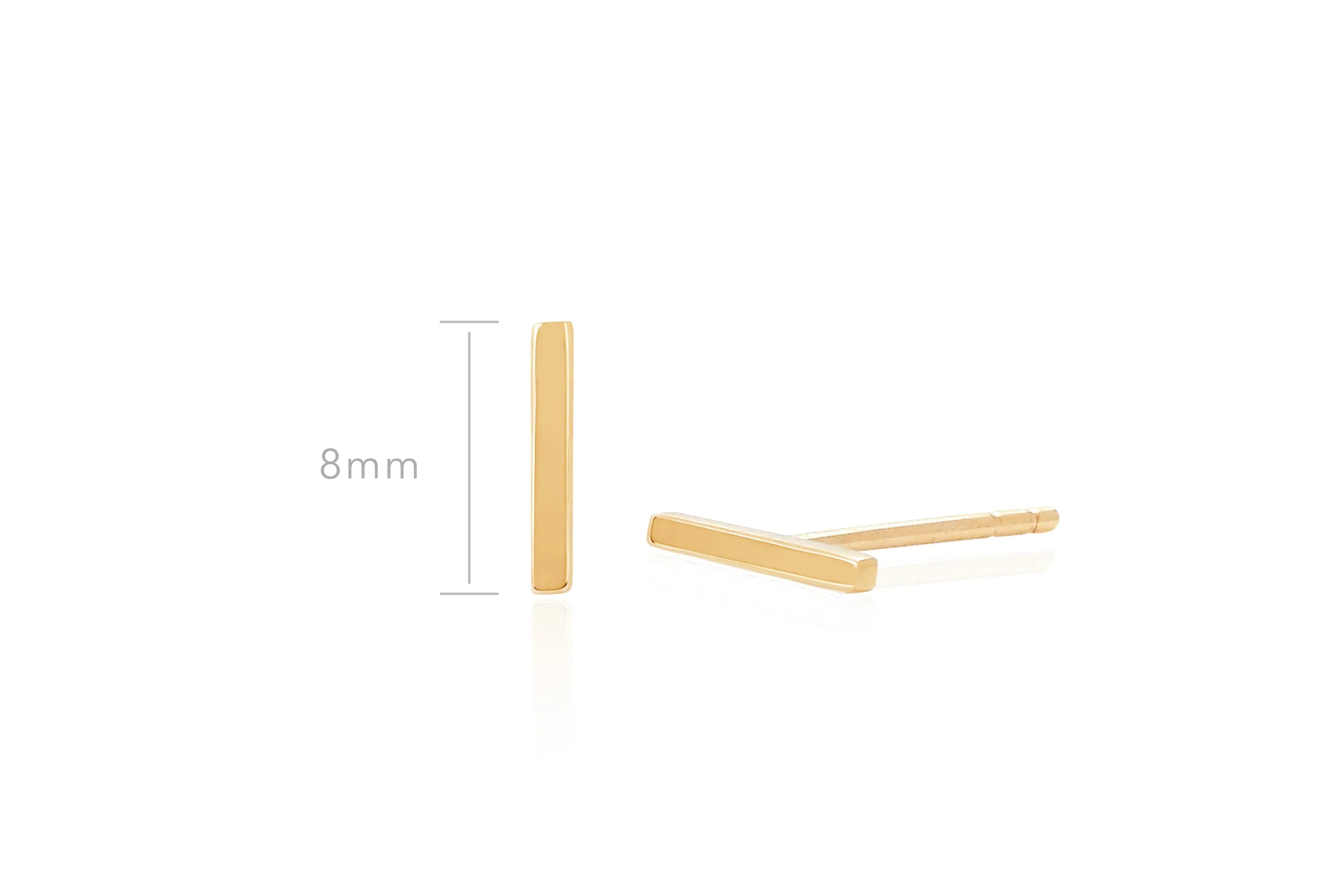 Gold Mini Bar Stud Earring