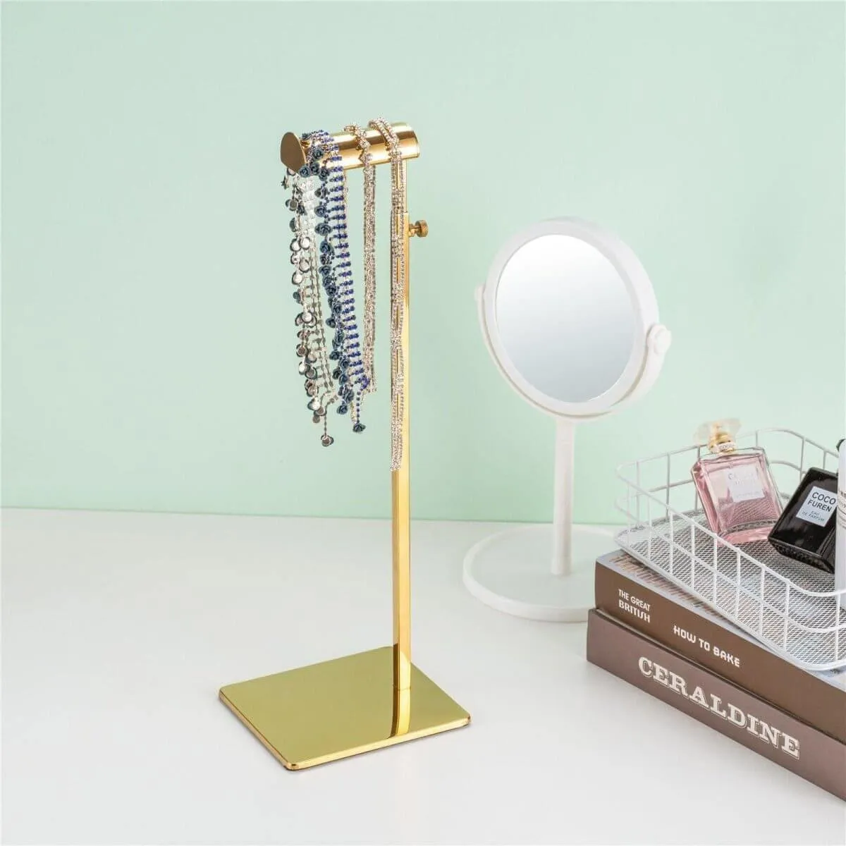 Gold Purse Display Stand - Set of Two Adjustable Height Handbag Display