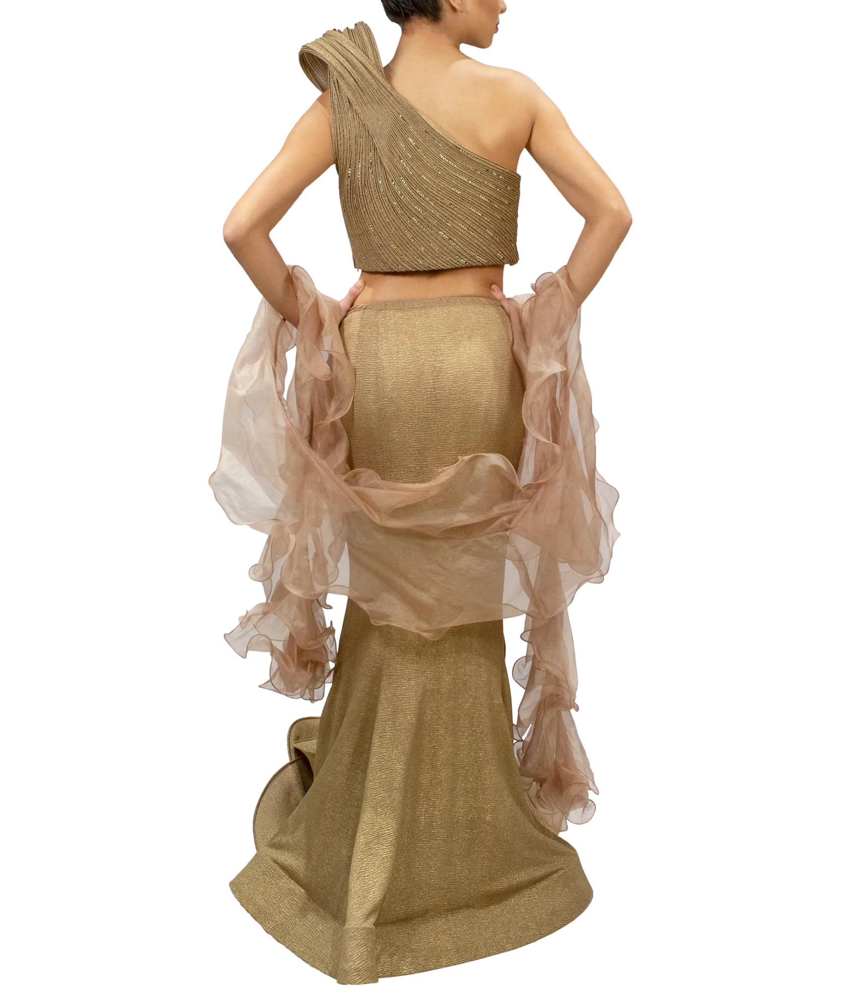 Gold Structured lehenga