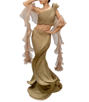 Gold Structured lehenga