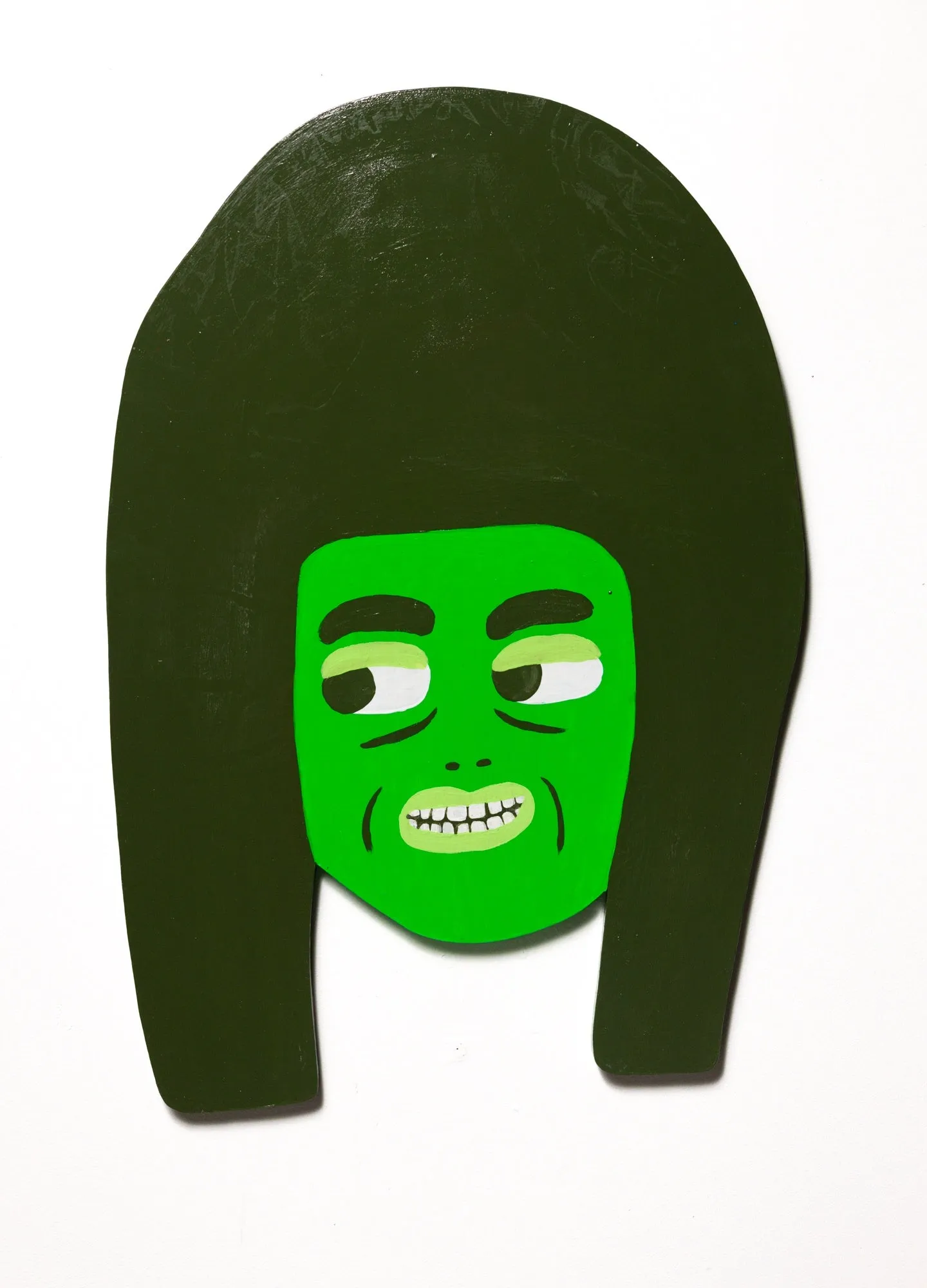 green hair head