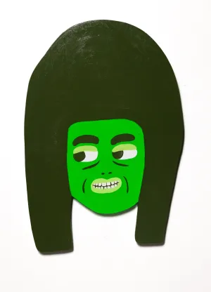 green hair head