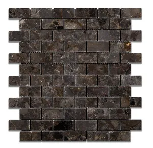 Grigio Verona Marble 1 X 2 Brick Polished Mosaic Tile - Box of 5 Sheets