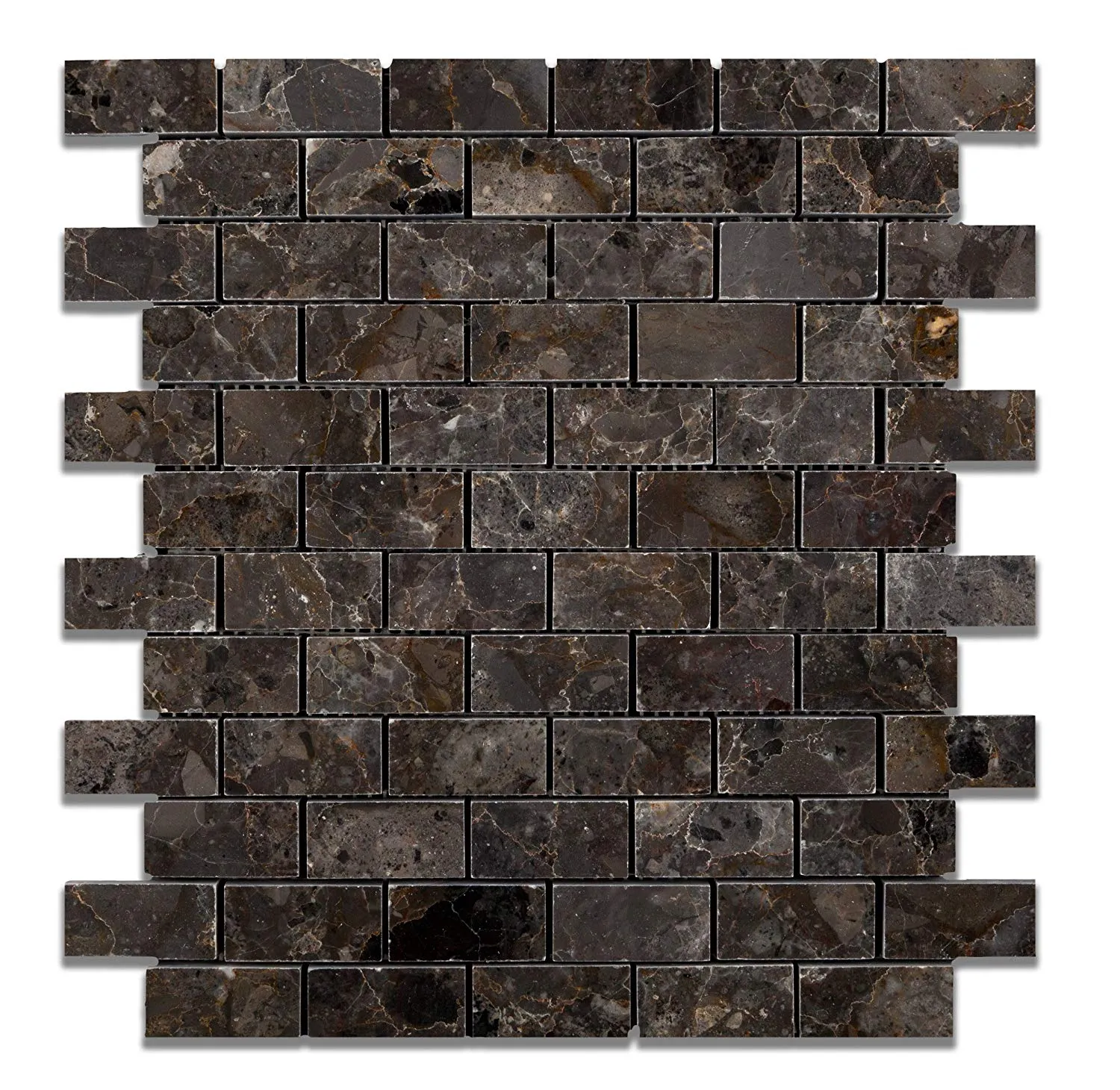 Grigio Verona Marble 1 X 2 Brick Polished Mosaic Tile - Box of 5 Sheets