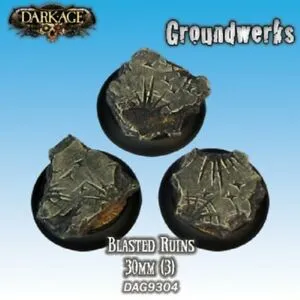 Groundwerks Base Inserts - 30mm Blasted Ruins