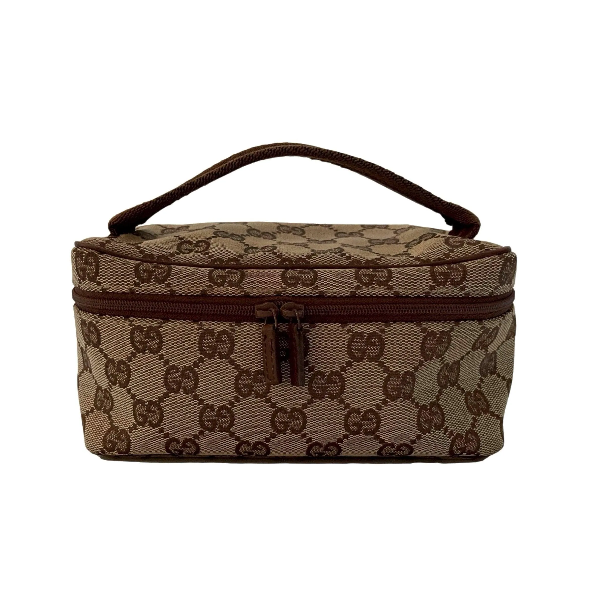 Gucci Brown Monogram Mini Vanity Bag