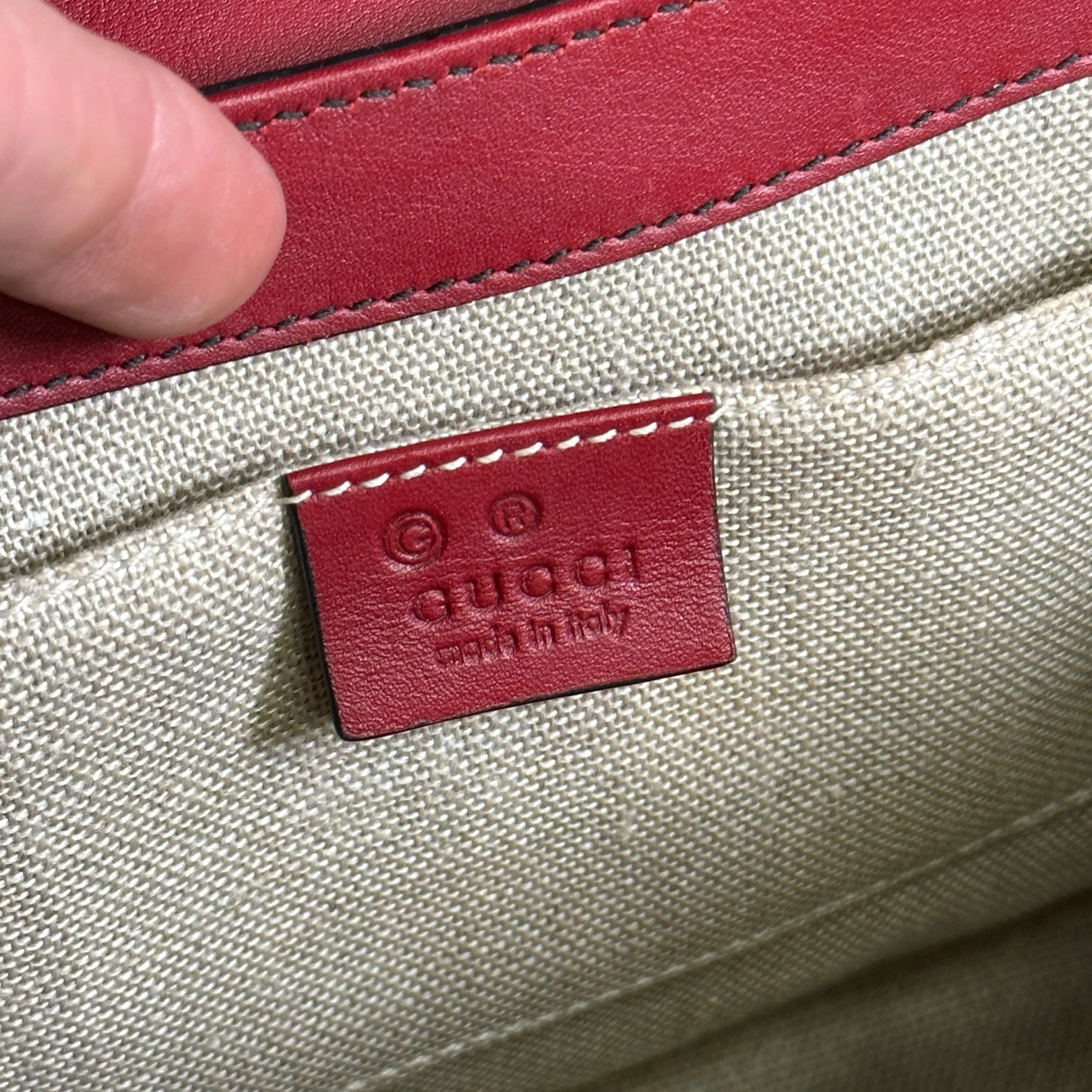 Gucci Emily Chain Flap Shoulder Bag - Red Micro Guccissima Leather (Medium)