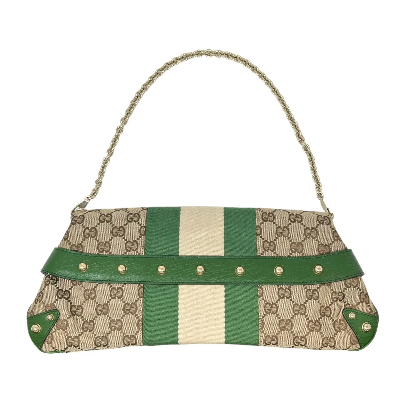 Gucci Green Logo Horsebit Shoulder Bag