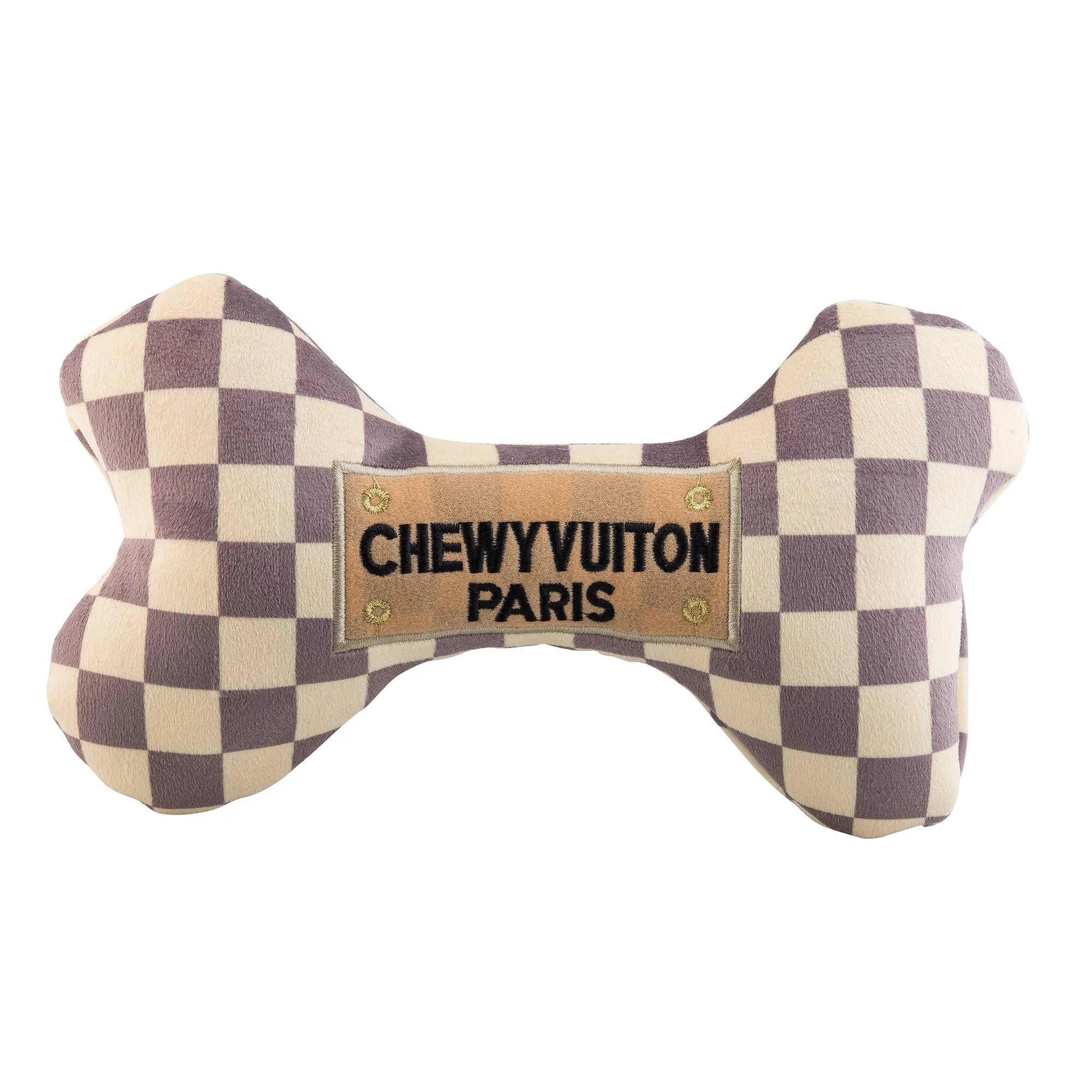 Haute Diggity Dog - Checker Chewy Vuiton Bones Squeaker Dog Toy