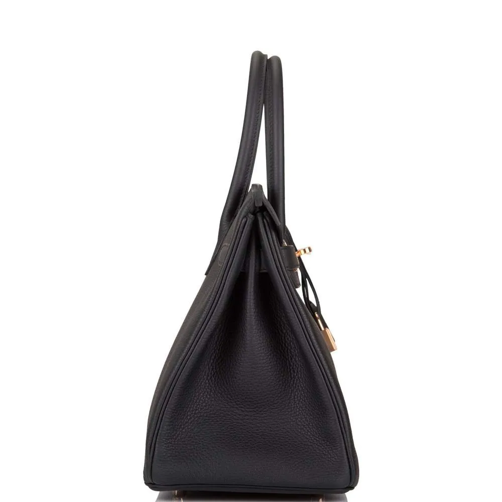 Hermes | Black Togo Birkin with Rose Gold Hardware | 30