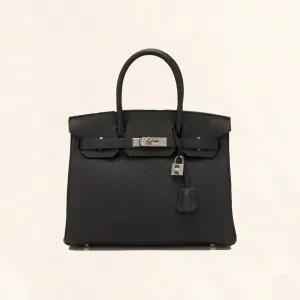 Hermès | Black Togo Birkin with Silver Hardware | 30