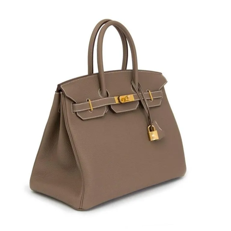 Hermès Etoupe Togo Birkin 35 with Gold Hardware
