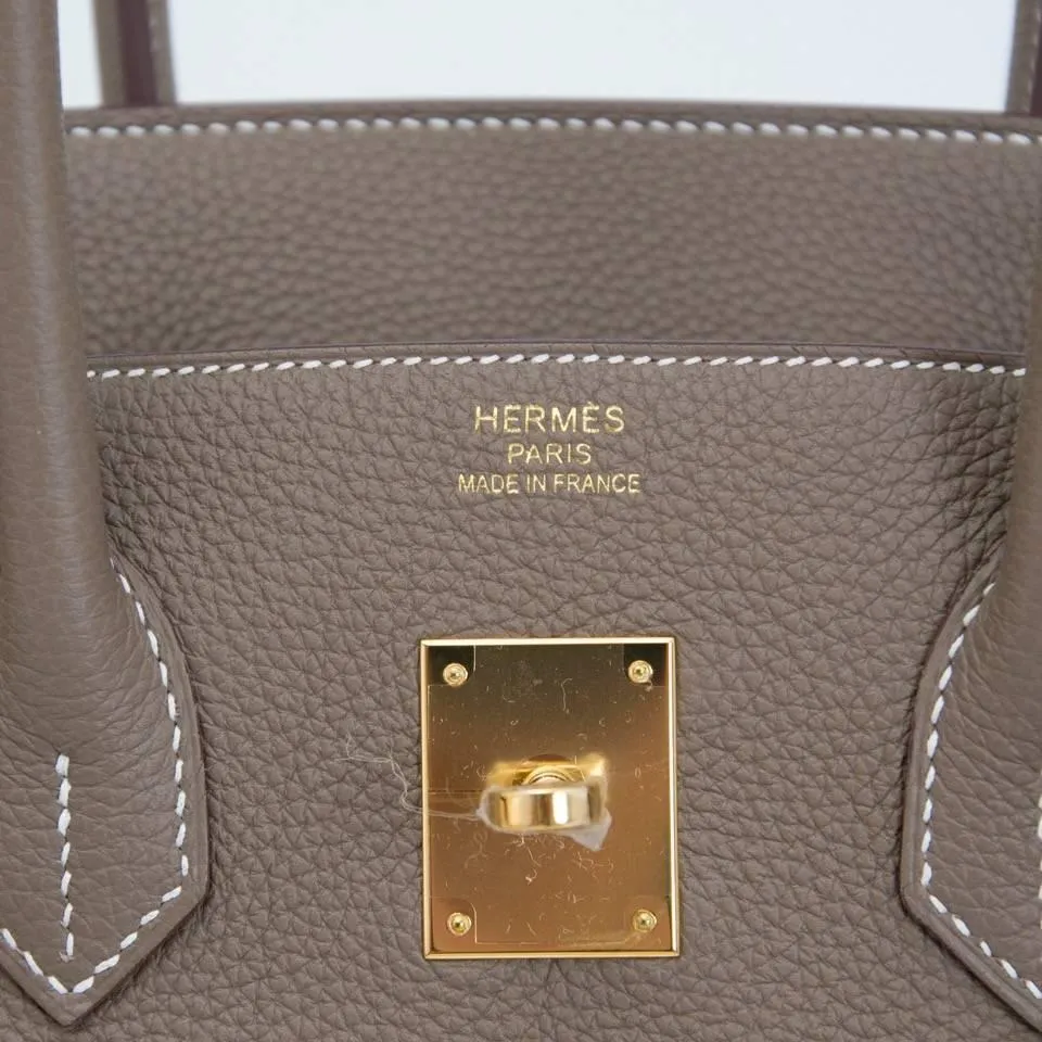 Hermès Etoupe Togo Birkin 35 with Gold Hardware