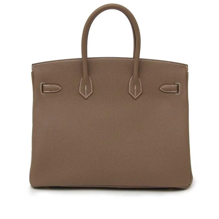 Hermès Etoupe Togo Birkin 35 with Gold Hardware