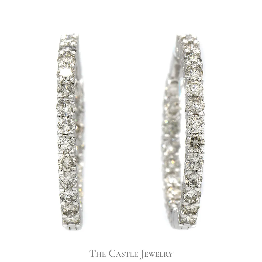 Hollywood Hoop In and Out 7cttw Diamond Earrings in 14k White Gold