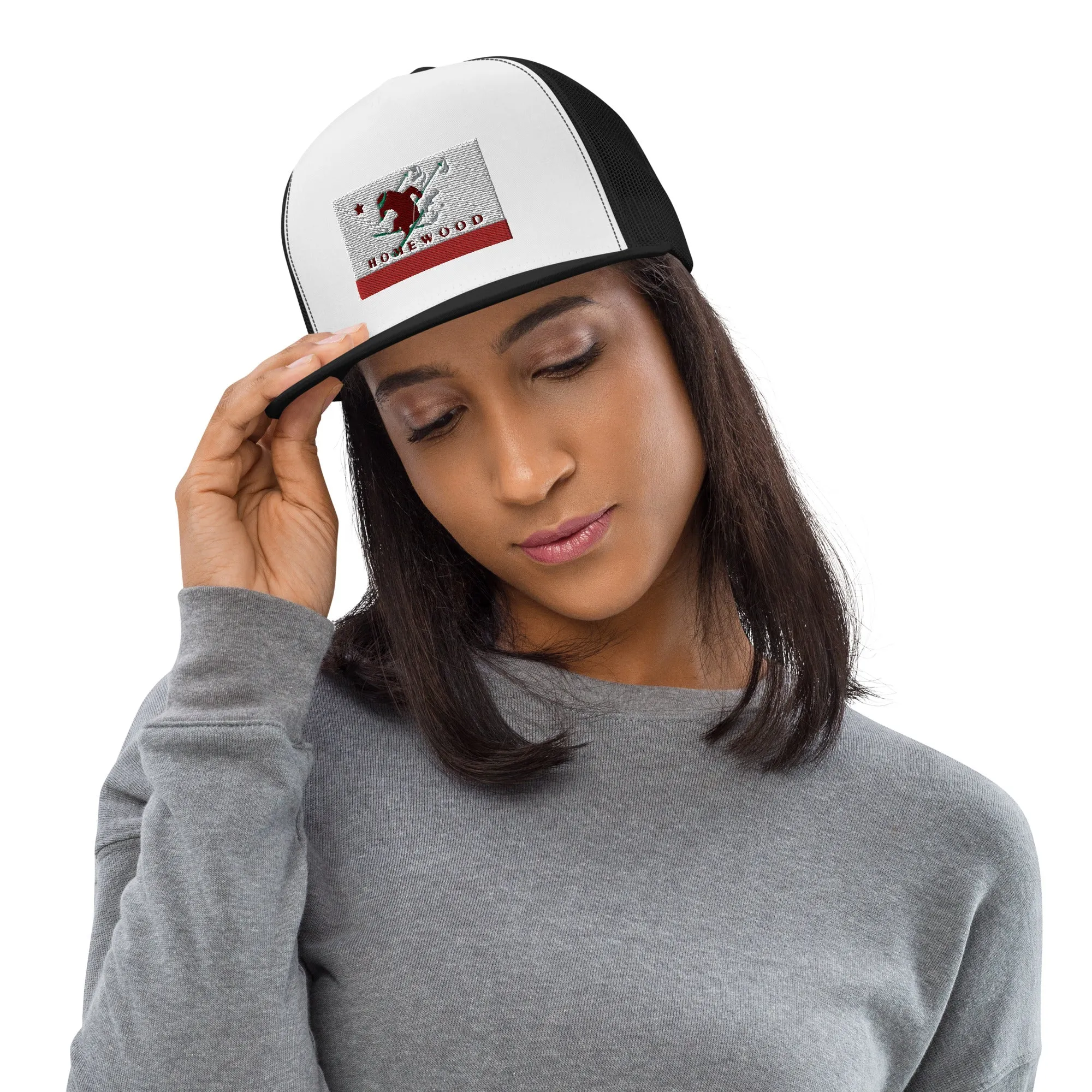 Homewood CA Flag Ski Trucker Cap