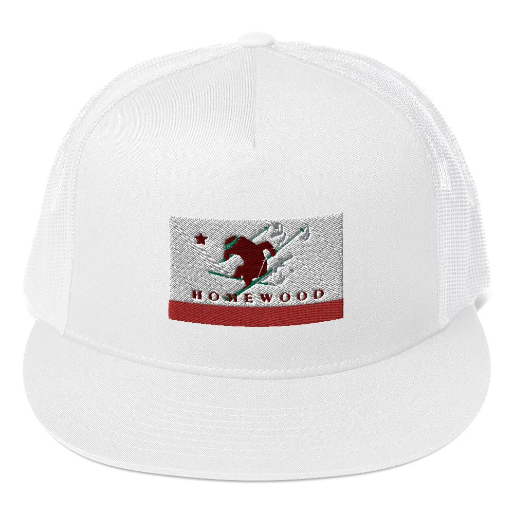 Homewood CA Flag Ski Trucker Cap