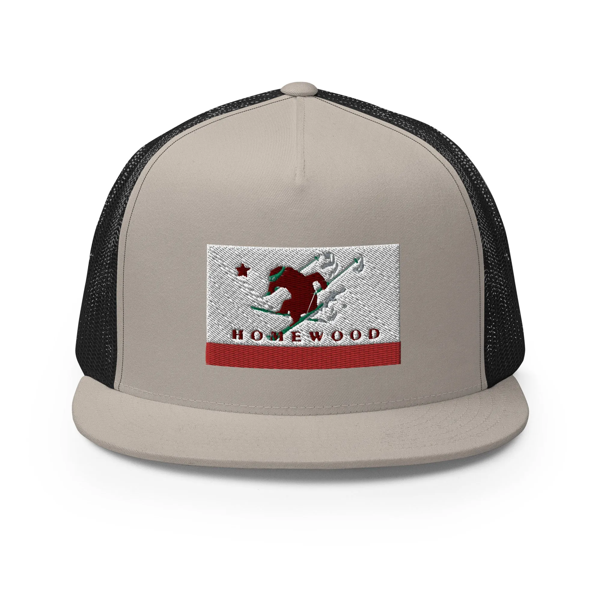 Homewood CA Flag Ski Trucker Cap