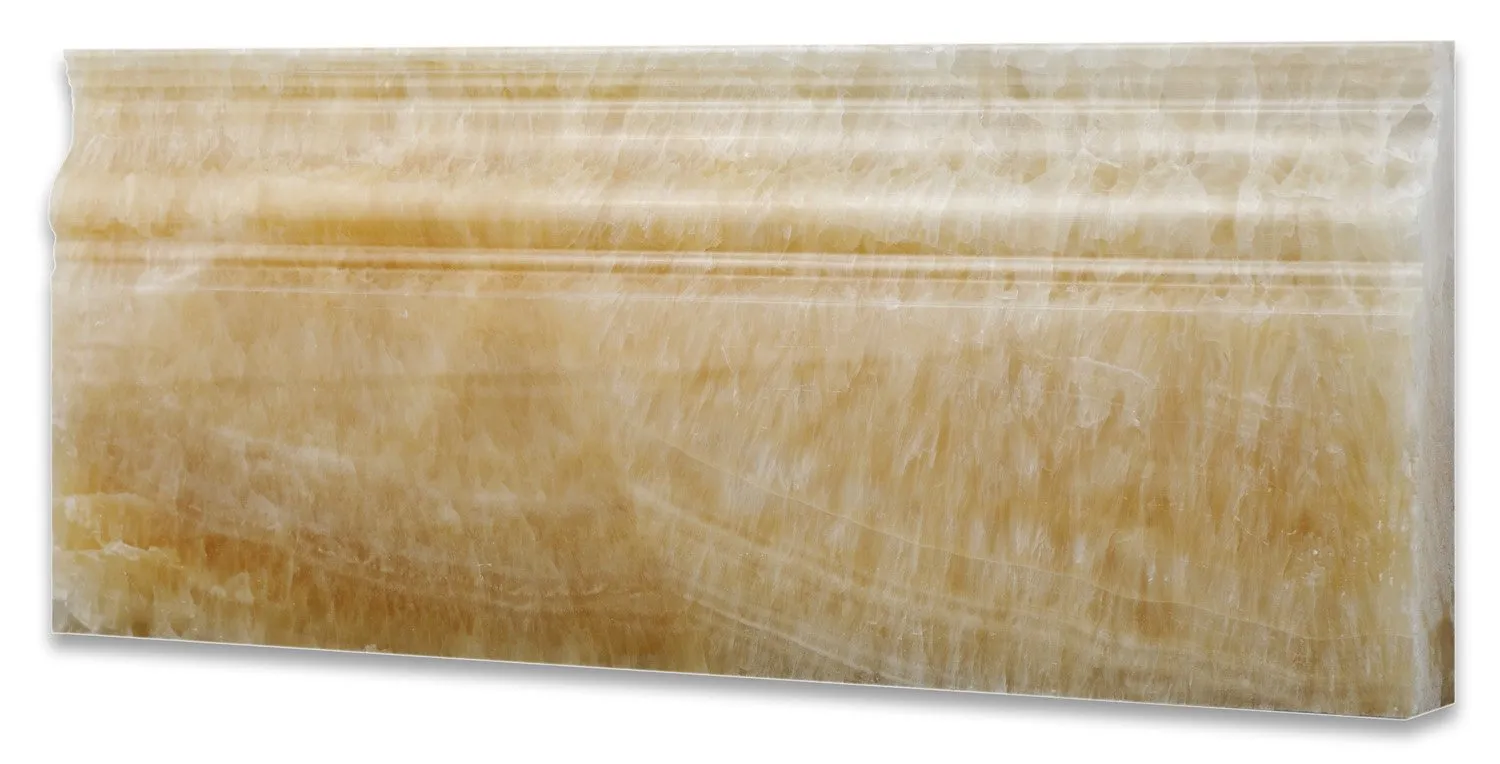 Honey Onyx Polished 5 X 12 Baseboard Trim Molding (Box of 5 pcs)