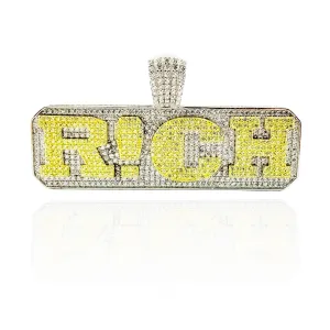 Iced-out R!ch Sign Pendant (Silver)