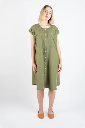 Ida dress in Moss stripe