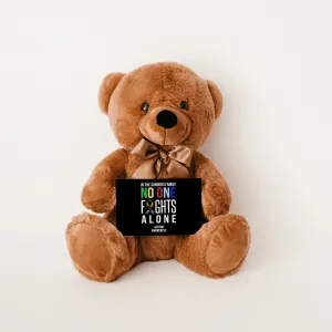 In This Family No One Fights Alone Autism Teddy Bear -Personalized -PRICE INCLUDES FREE SHIPPING
