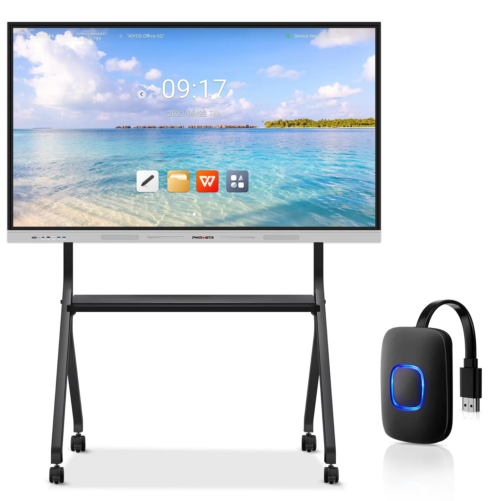 Interactive Whiteboard Set PWR4GTR 75 Inch (Board Wall Mount Movable Stand Wireless Display Adapter)