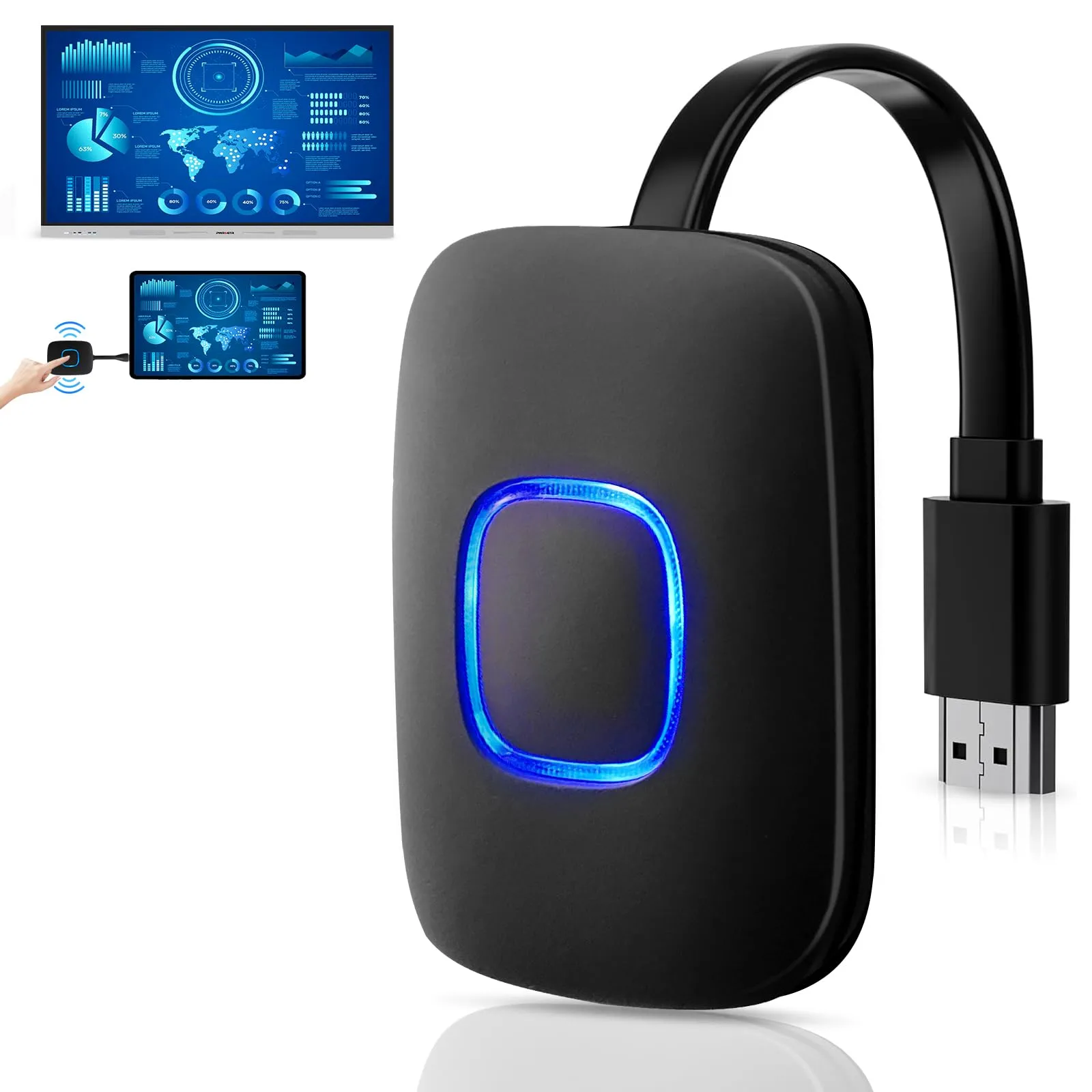Interactive Whiteboard Set PWR4GTR 75 Inch (Board Wall Mount Movable Stand Wireless Display Adapter)