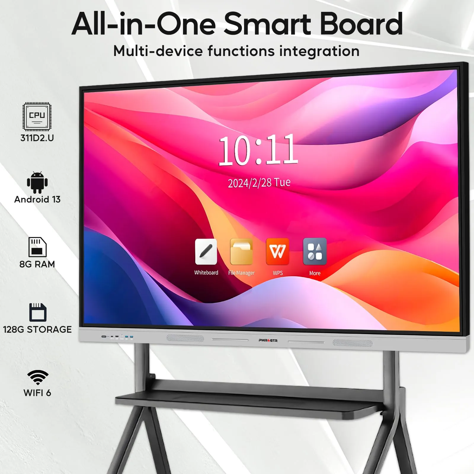 Interactive Whiteboard Set PWR4GTR 75 Inch (Board Wall Mount Movable Stand Wireless Display Adapter)