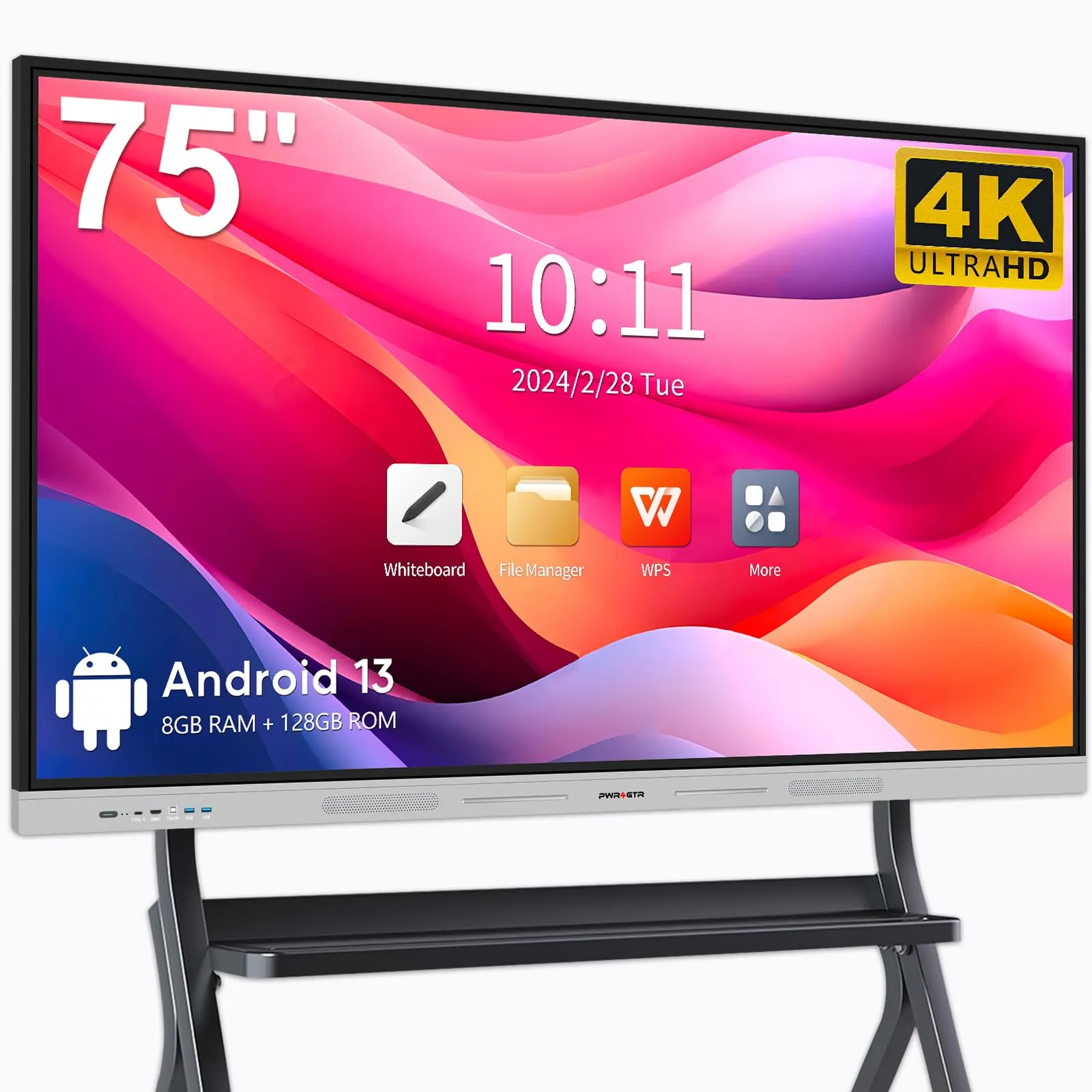 Interactive Whiteboard Set PWR4GTR 75 Inch (Board Wall Mount Movable Stand Wireless Display Adapter)