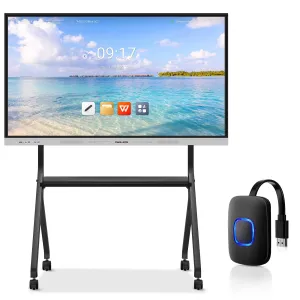 Interactive Whiteboard Set PWR4GTR 75 Inch (Board Wall Mount Movable Stand Wireless Display Adapter)