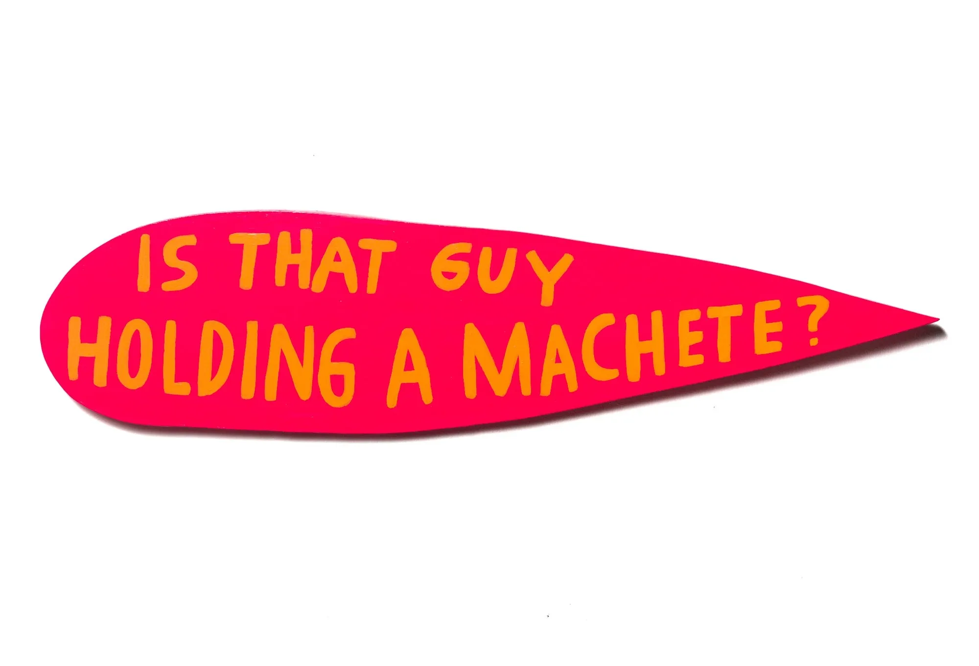 is that guy holding a machete?
