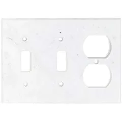 Italian Carrara White Marble Switch Plate Cover, Polished (DOUBLE TOGGLE DUPLEX)