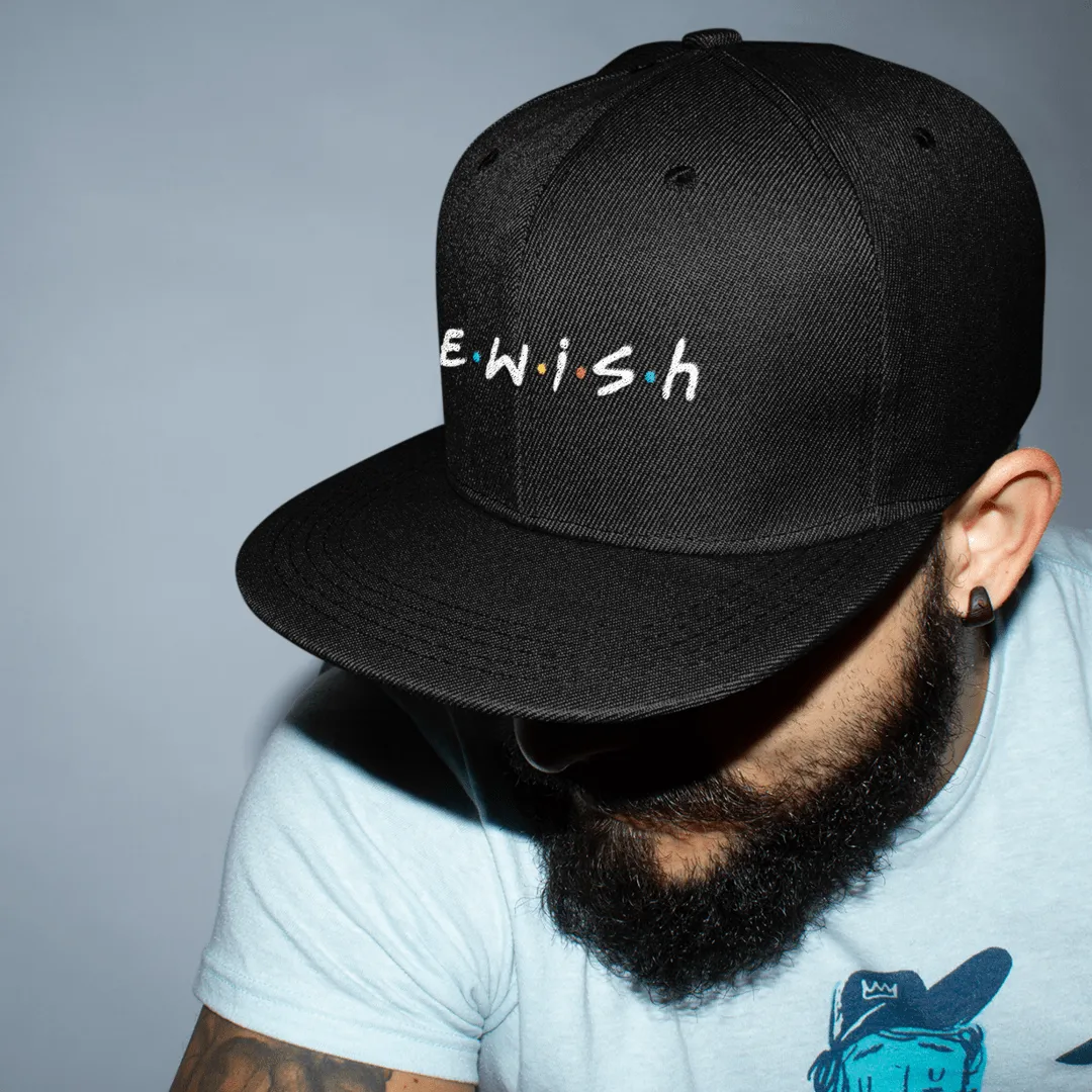 Jewish Black Unisex Flat Top Cap
