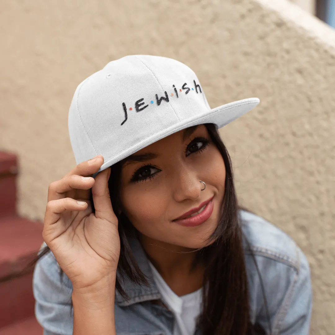 Jewish White Unisex Flat Top Cap