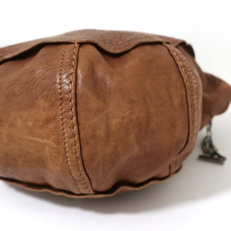 Jimmy Choo Nica Large Shoulder Bag Brown Leather Chain Strap Tote