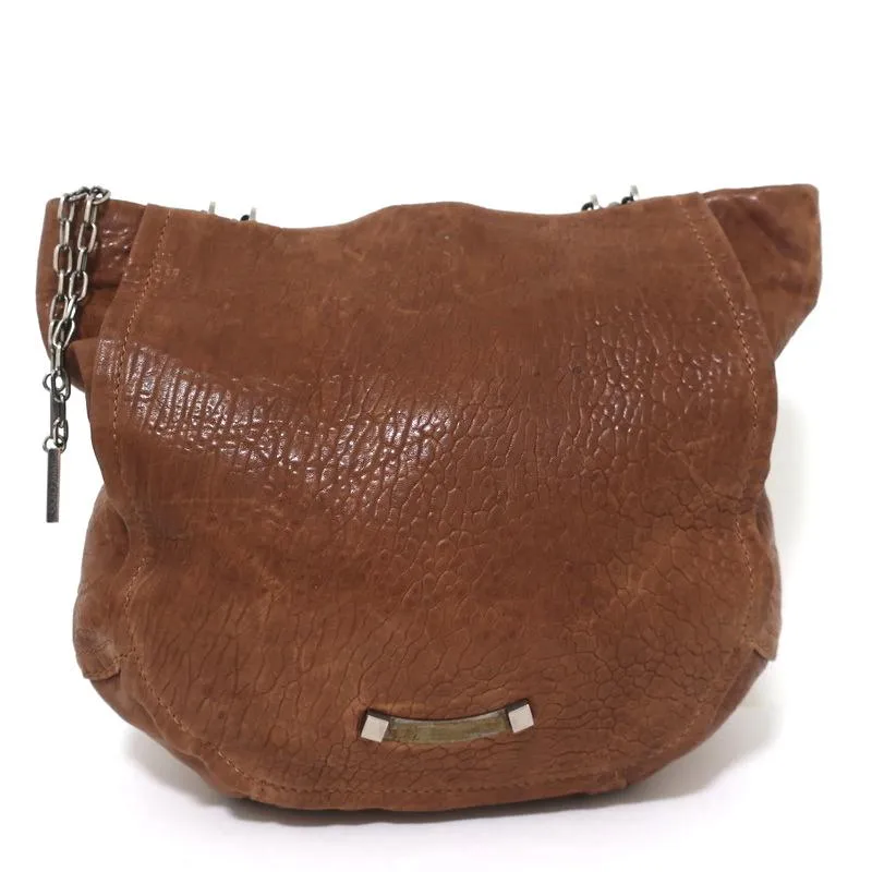 Jimmy Choo Nica Large Shoulder Bag Brown Leather Chain Strap Tote
