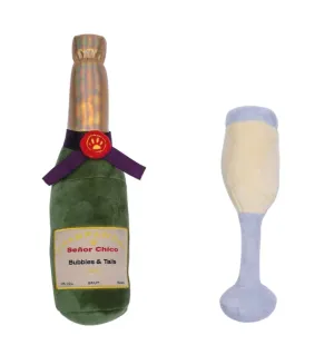 JM Jojo Modern Pet - Champawgne-Cheers Crinkle Bottle & Flute Dog Toy