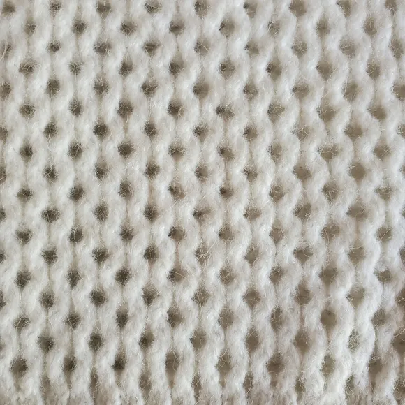 JOIE Cream Wool/Alpaca Blend Open Knit Crew Neck Boxy Balloon Sleeve Sweater M