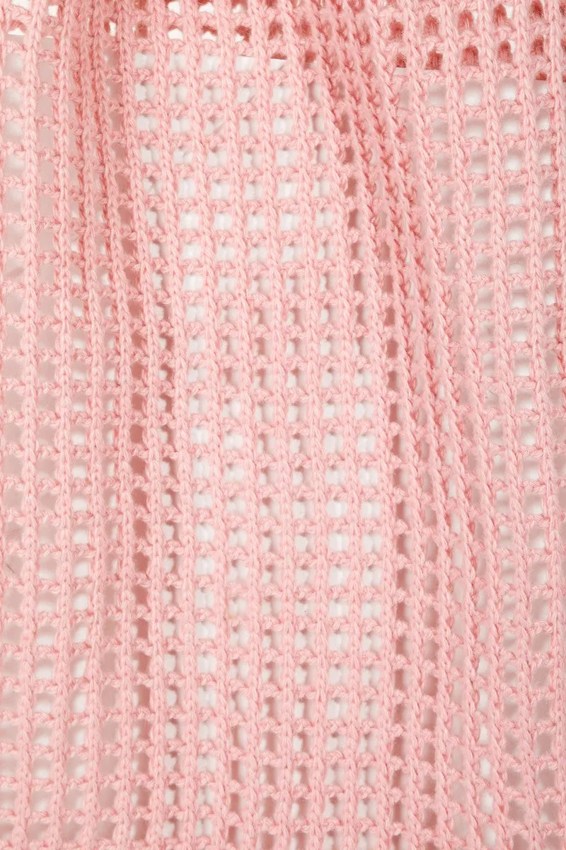 Kinsley Pointelle Knit Crochet Tote Bag