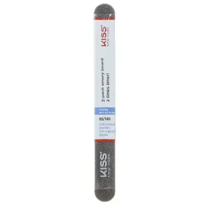 Kiss  2-Pack Emory Board F232 - Extra Coarse/Medium 80/180 Grit for Efficient Shaping