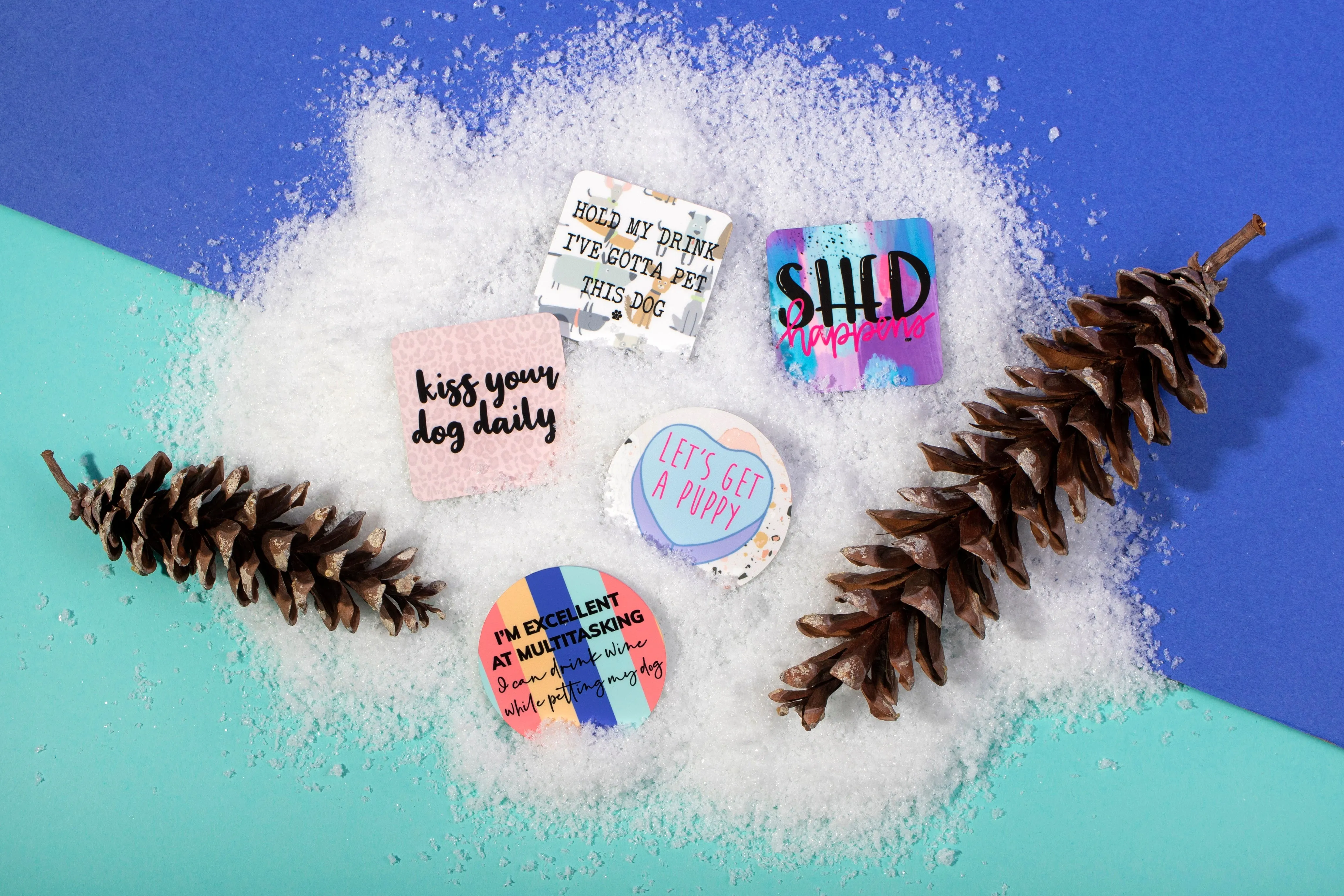 Kiss Your Dog Daily (floral) Magnet (WS)