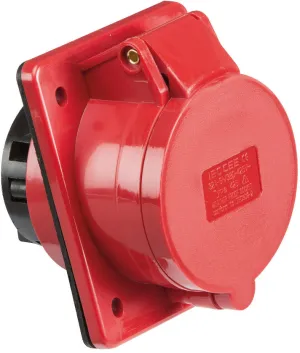 Knightsbridge IN0018 415V IP44 32A Angled Panel Mount Socket 3P N E