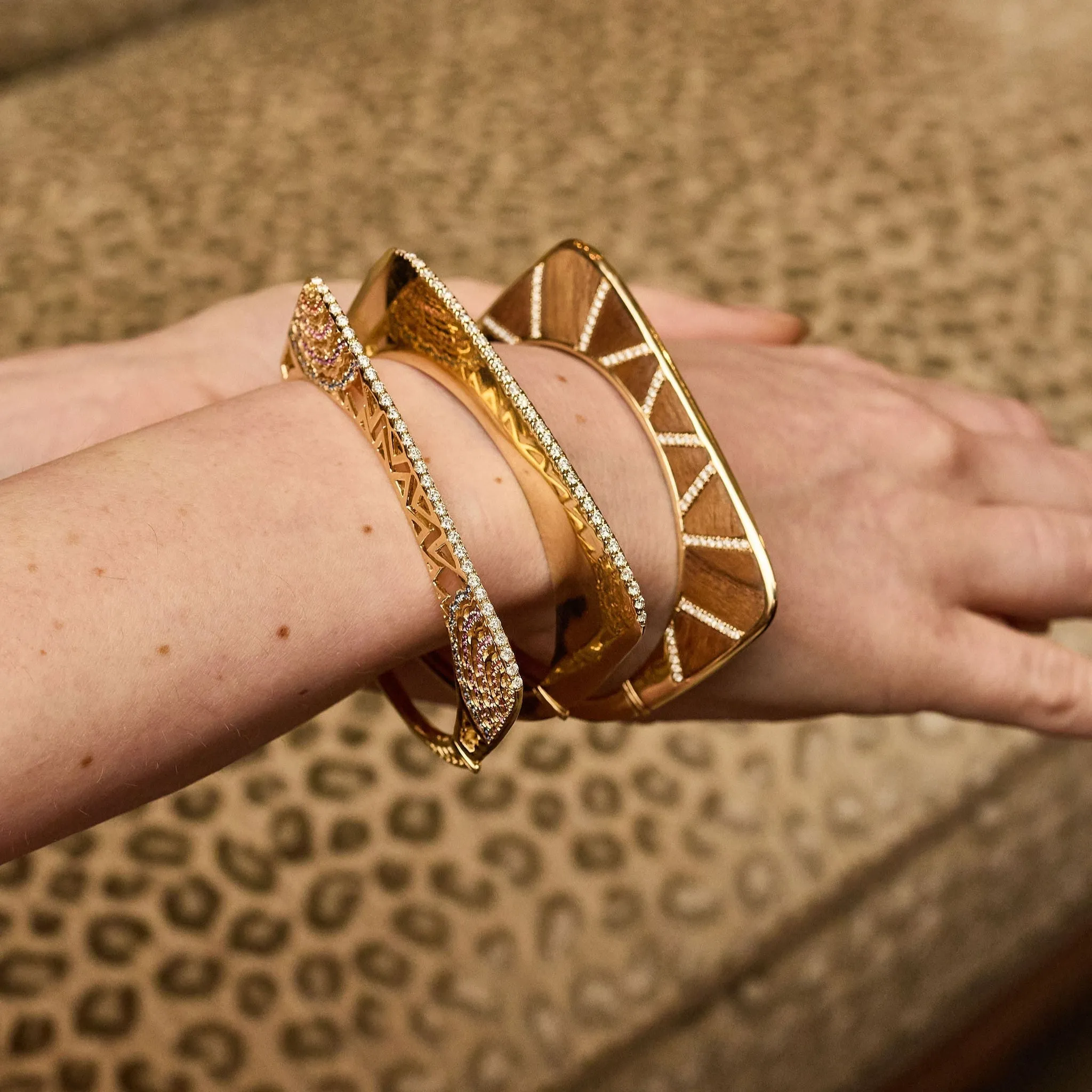 Knock on Wood Structured Bangle